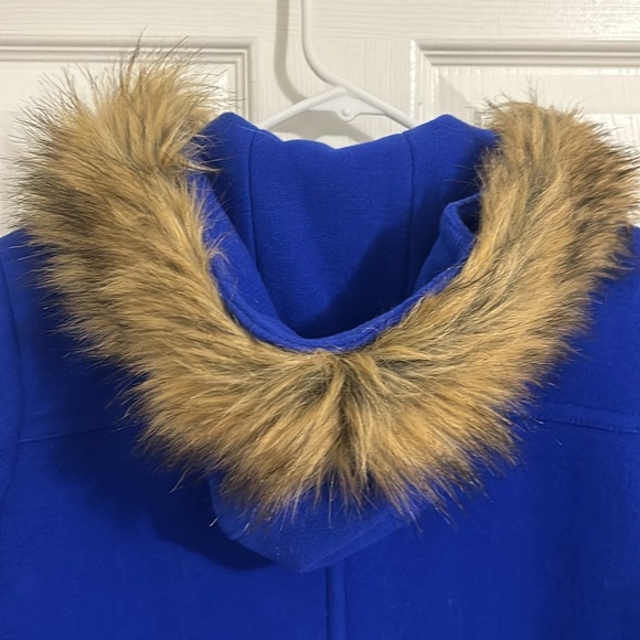J. Crew Chateau Italian Stadium Cloth Wool Fur Parka Regal Brunswick Blue Size 2 - Picture 13 of 16